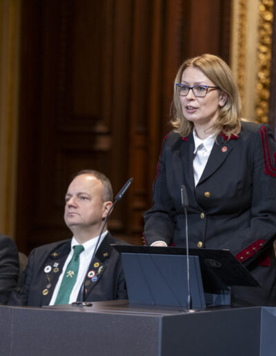 Dr. Szombatfalvy Anna, az Országos Magyar Bányászati és Kohászati Egyesület elnöke